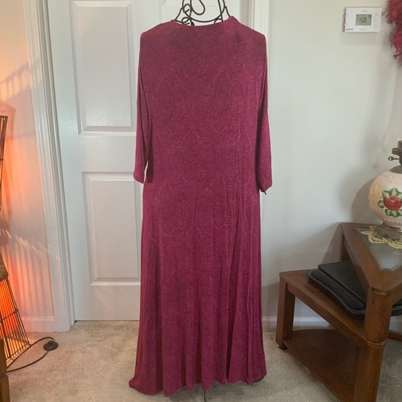 Soft Surroundings Magenta Pink Hyannis Maxi Long Sleeve Dress Size 3X - Picture 6 of 11